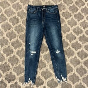 VERVET BY FLYING MONKEY Distressed Blue Skinny Jeans